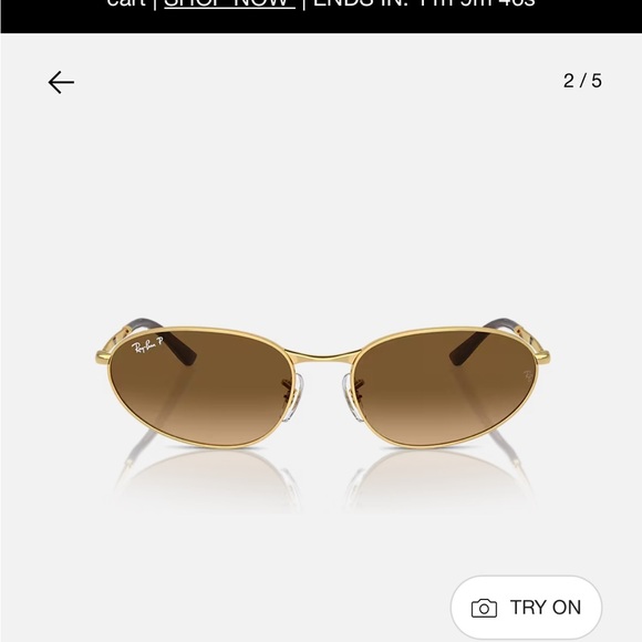 Ray-Ban Gold Frame Sunglasses with Dark Lenses